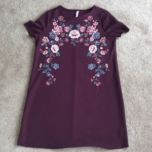 NWOT maroon flower print dress